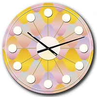Designart 'Golden Geometrical Diamond Pattern Ii Mid-Century Modern Wall Clock