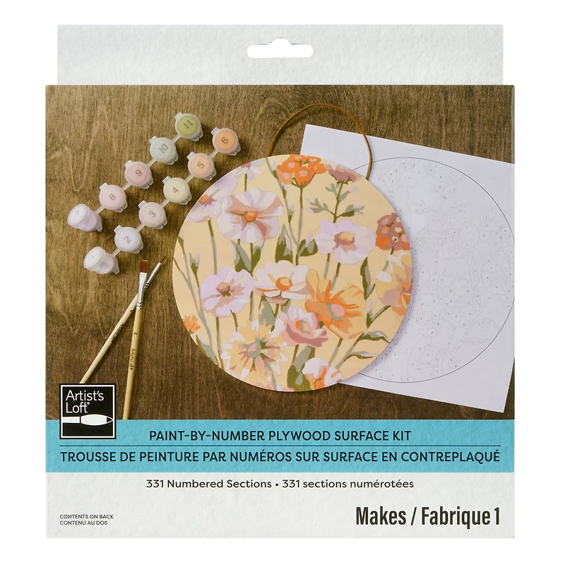 Flower Bouquet Paint-by-Number Plywood Surface Kit by Artist's Loft®