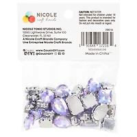 CousinDIY Silver Mocha Light Amethyst AB Glass Sew-On Rhinestones, 38ct.