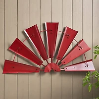 Glitzhome® 32" Red Half Wind Spinner Wall Décor