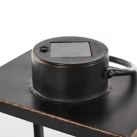 11" Black Metal Modern Candle Lantern