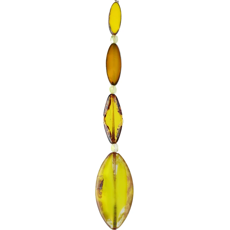 Smooth Yellow Czech Glass Oval Bead Mix by Bead Landing™