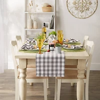 and White Checkers Table Runner 14" x 108