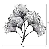 35" Modern Ginkgo Leaf Metal Wall Art Decor