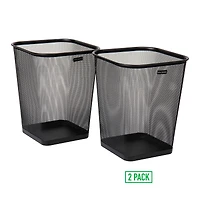 Mind Reader 2 Piece Square Metal Mesh Waste Basket Set