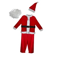 White & Red Santa Claus Men's Plus Size Christmas Costume Set