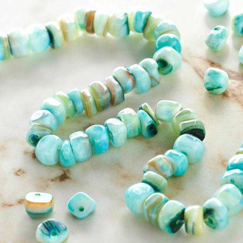 Aqua Shell Chip Beads, 5mm by Bead Landing™
