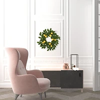 24" Green & Yellow Salal Leaf Lemon Wreath