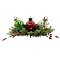 28" Gold, Red & Green Ornament LED-Lit Centerpiece by Ashland®