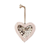 Hello Honey® 9.5" Natural Paulownia Wood & Bamboo Heart-Shaped Insect House with Jute Hanger