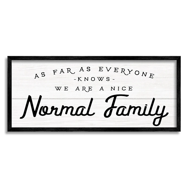 Stupell Industries Nice Normal Family Phrase Funny Motivational Phrase Framed Wall Art