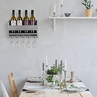 Rustic Gray Wall-Mounted Wood Wine Rack