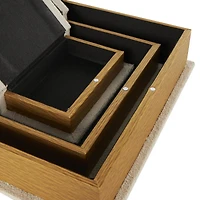 Velvet Textured Decorative Book Box with Gold Page Detailing