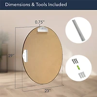 Head West Oval Brushed Gold Metal Framed Bathroom Mirror - 29" x 23"