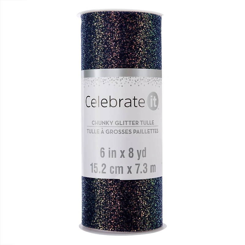 6" x 8yd. Iridescent Chunky Glitter Tulle by Celebrate It™