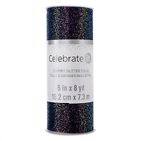 6" x 8yd. Iridescent Chunky Glitter Tulle by Celebrate It™