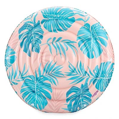 Funsicle 65" Round Pink & Blue Palm Island Float Round Inflatable Pool & Water Lounge