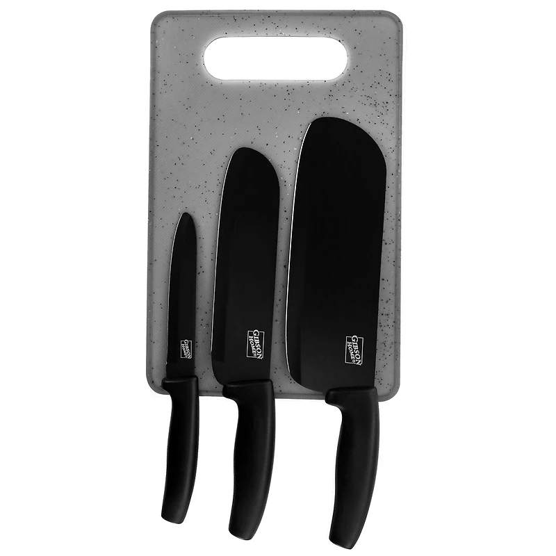 Gibson Home® Edge Craft Nonstick Stainless Steel Cutlery Set with Cutting Board