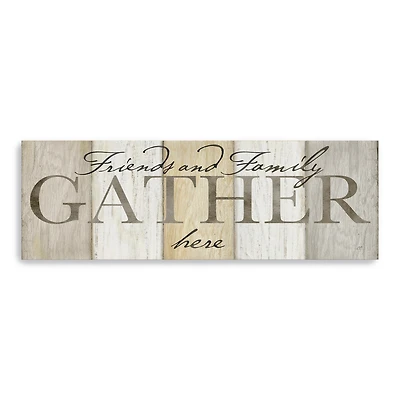 Family Gather Neutral Sign Canvas Giclee