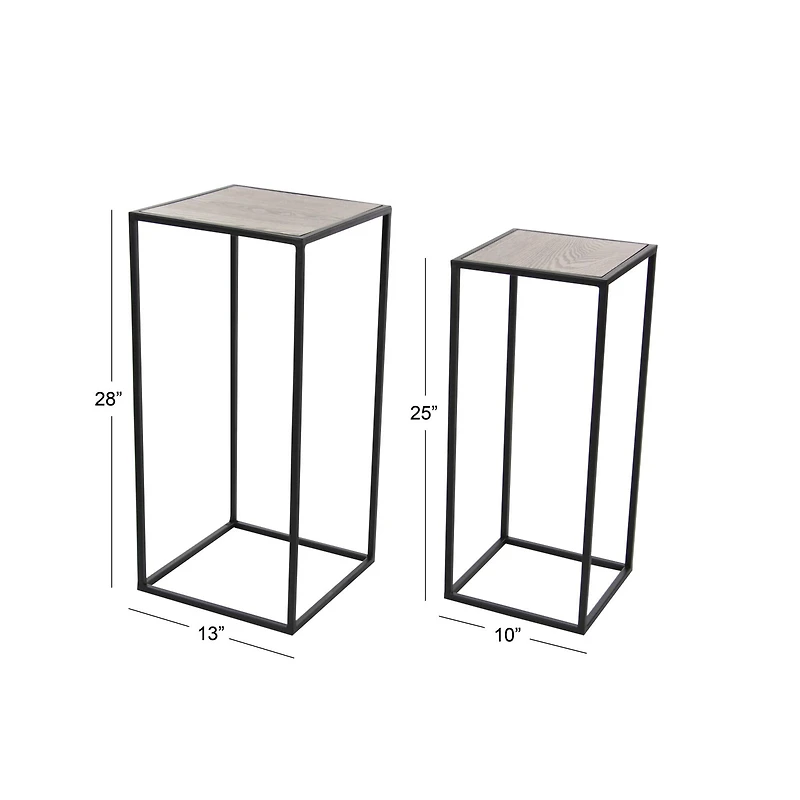 Black Metal Contemporary Accent Table Set