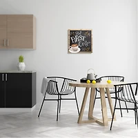 Stupell Industries But First Coffee Typography Chalkboard Latte Beans Canvas Wall Art