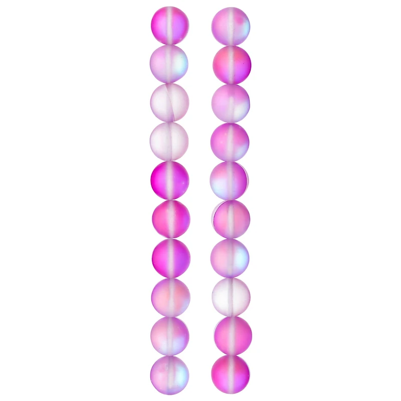 Matte Purple Opal Glass Round Beads, 10mm by Bead Landing™