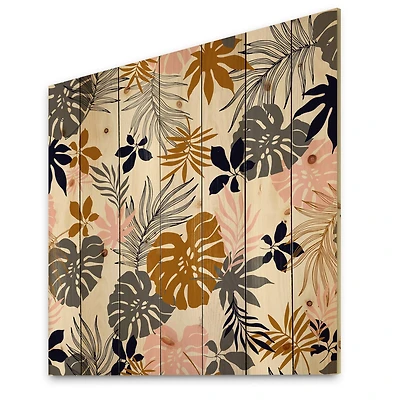 Designart - Tropical Naturepalm Monstera Leaves In Silhouette