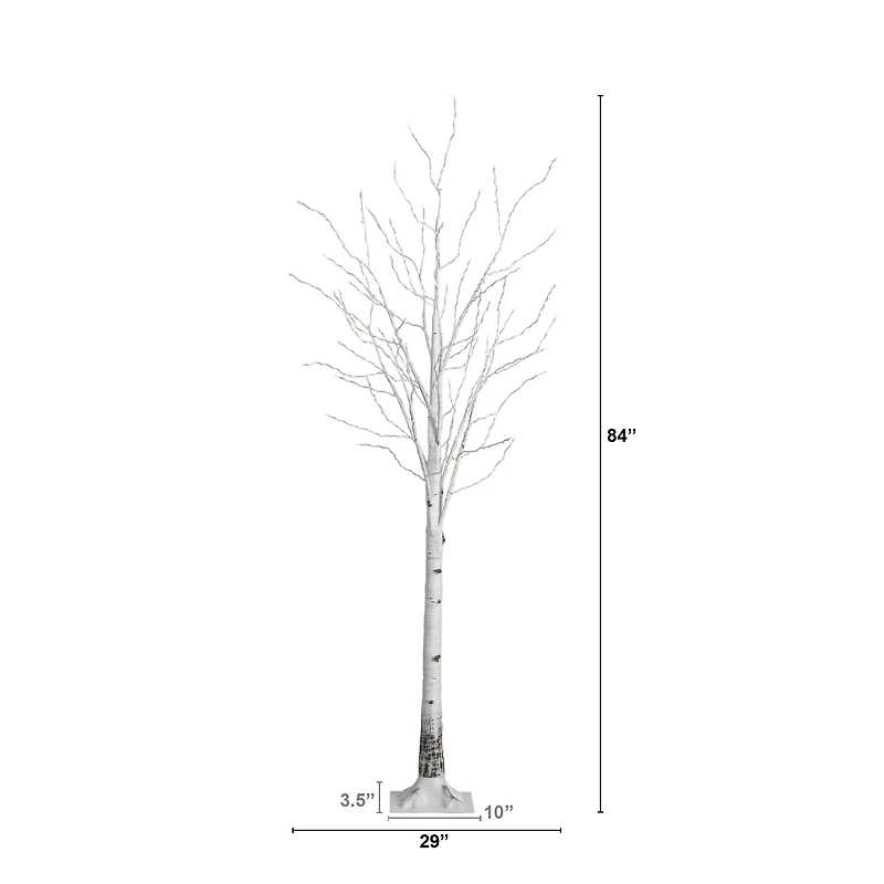 7ft. Pre-Lit White Birch Artificial Christmas Tree, Warm White LED Lights