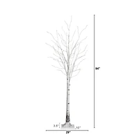 7ft. Pre-Lit White Birch Artificial Christmas Tree, Warm White LED Lights