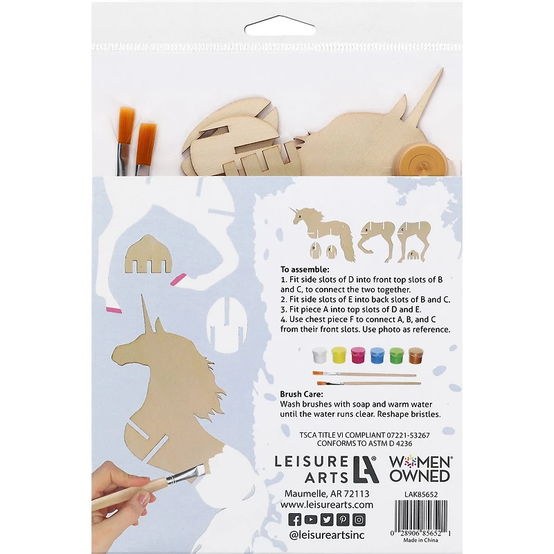 Leisure Arts® Paint It! Build It! Wood Unicorn Kit