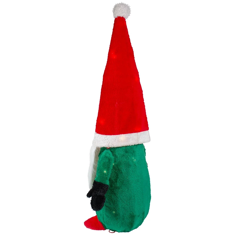 35" Lighted Red & Green Christmas Gnome Yard Decoration
