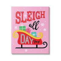 Stupell Industries Sleigh All Day Bold Gift Sled Canvas Wall Art