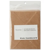 12 Packs: 50 ct. (600 total) 4.25" x 5.5" Kraft Flat Cards & Envelopes by Recollections™