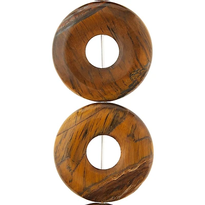 12 Pack: Tiger Eye Loop Beads, 30mm by Bead Landing™