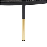 32" Black Metal Open Grid Frame Coffee Table