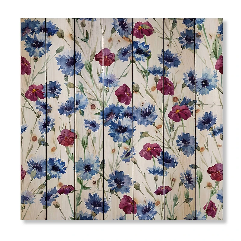 Designart - Blue and Red Wildflowers