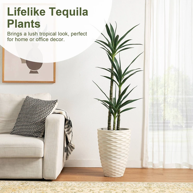 Glitzhome® 4.25ft. Faux Tequila Plant in Pot