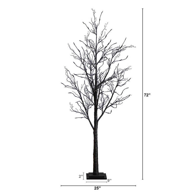 6ft. Pre-Lit LED Black Twig Artificial Halloween Tree