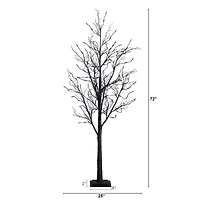 6ft. Pre-Lit LED Black Twig Artificial Halloween Tree