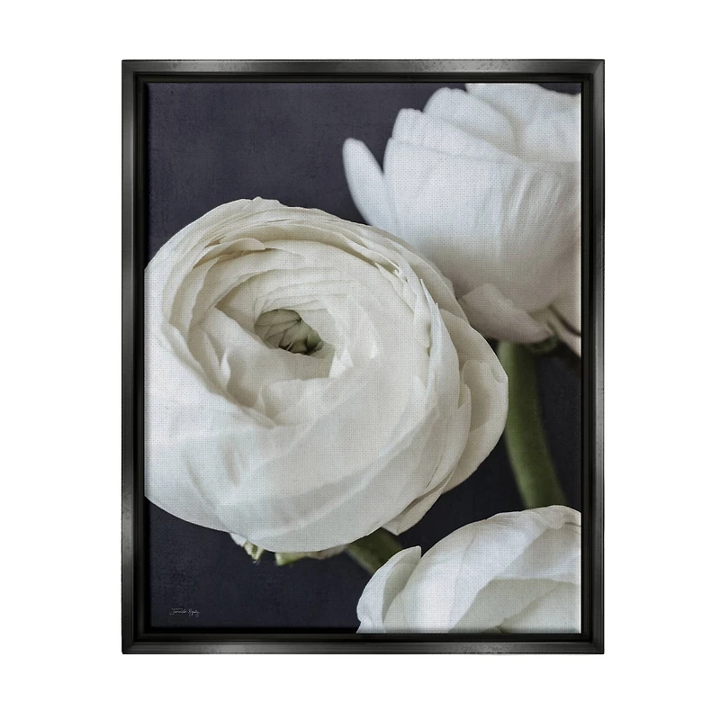 Stupell Industries Budding Ranunculus Flower Blooming Framed Floater Canvas Wall Art