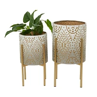 Brown Bohemian Planter, Set of 2" 23", 19"
