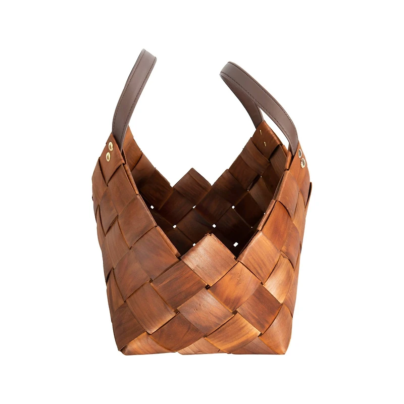 Hello Honey® Brown Woven Seagrass Baskets with Leather Handles Set