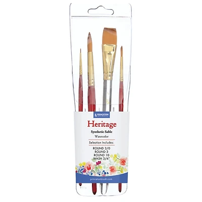 Princeton™ Heritage™ Series 4050 Synthetic Sable 4 Piece Brush Set