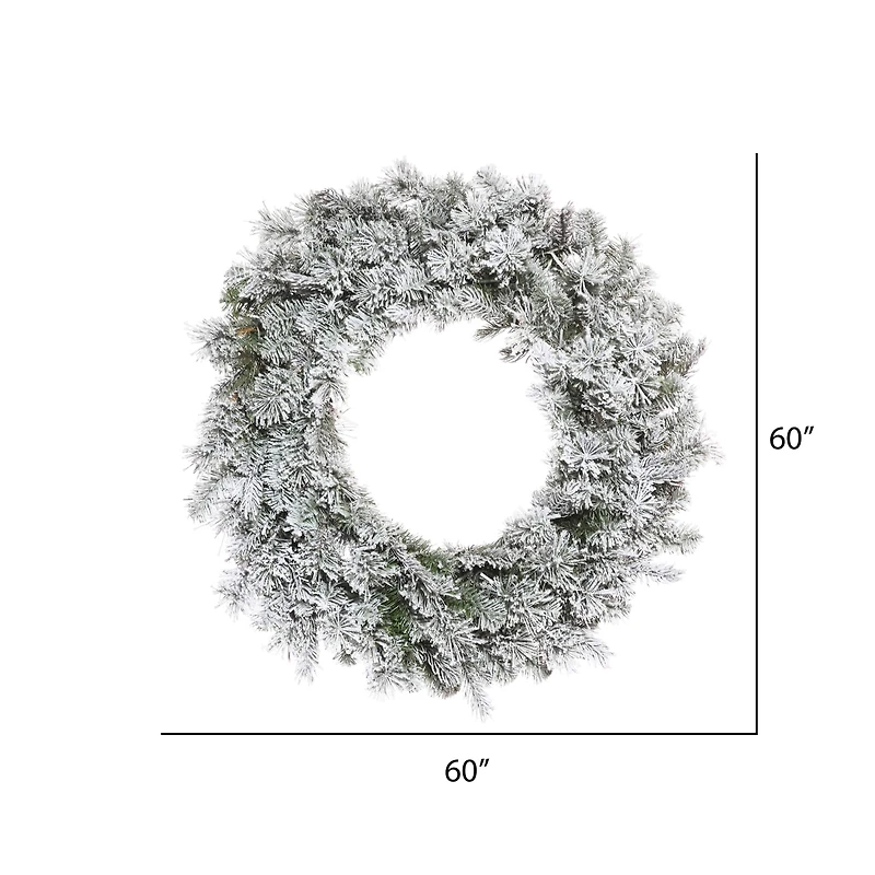 60" Flocked Kiana Artificial Christmas Wreath