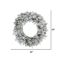 60" Flocked Kiana Artificial Christmas Wreath