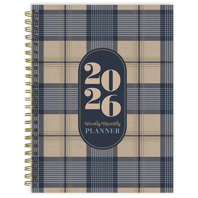 2026 Classic Plaid Medium Weekly Monthly Planner