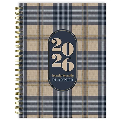 2026 Classic Plaid Medium Weekly Monthly Planner