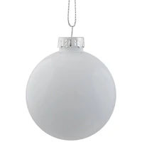 9ct. 2.5" Shiny & Matte White Glass Ball Ornaments
