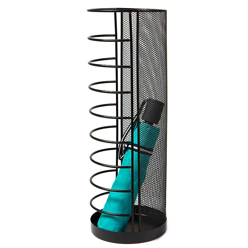 Mind Reader Black Round Wire Basket Umbrella Stand
