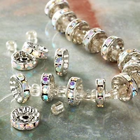 12 Pack:  Crystal Glass & Metal Round Beads, 10mm by Bead Landing™